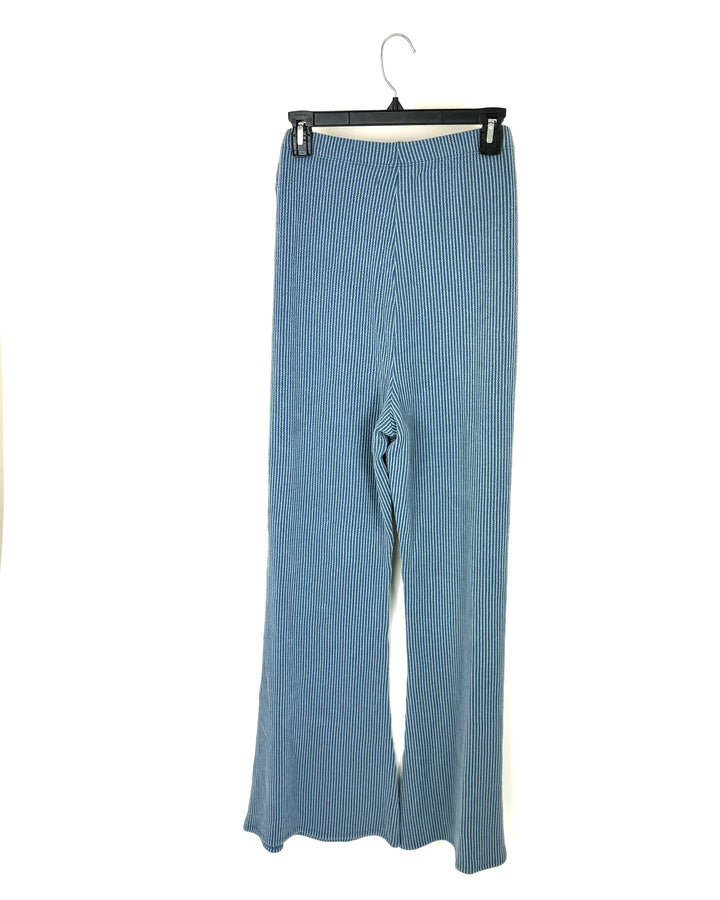 Blue Ribbed Lounge Pants - Size 12/14