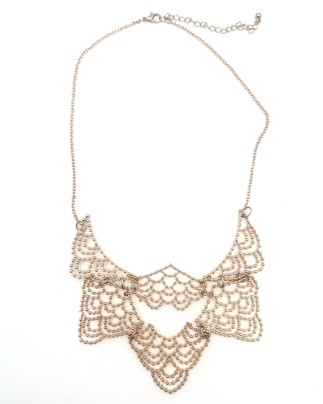 Gold Lace Bib Necklace