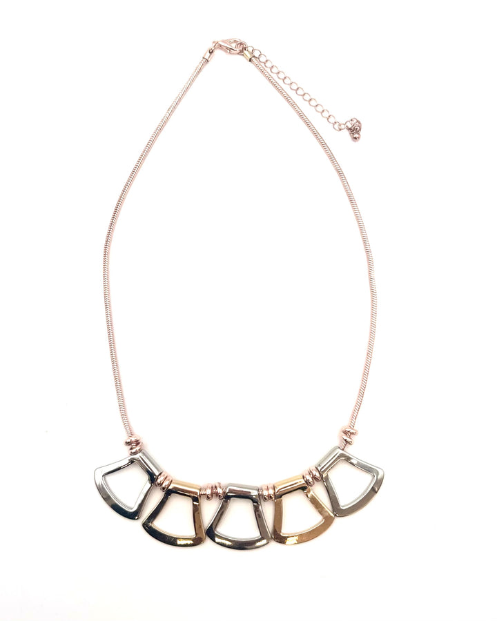 Mixed Metal Geometric Necklace