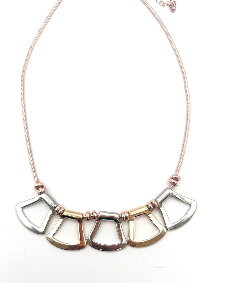 Mixed Metal Geometric Necklace