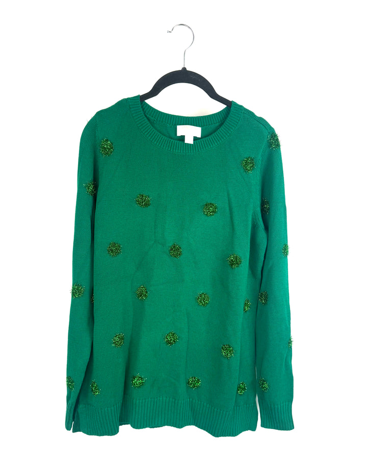 Green Tinsel  Sweater - Size 6/8