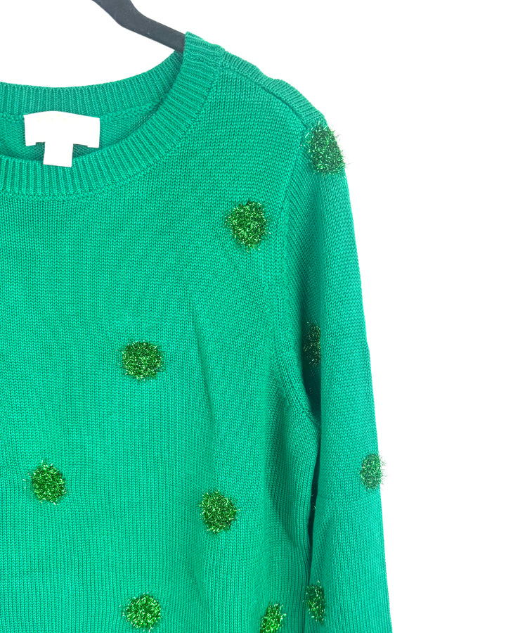 Green Tinsel  Sweater - Size 6/8