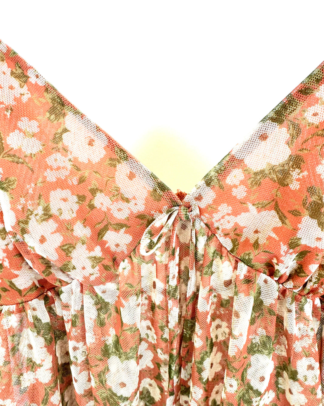 Pink and White Floral Mesh Tank Top - Size 0/2