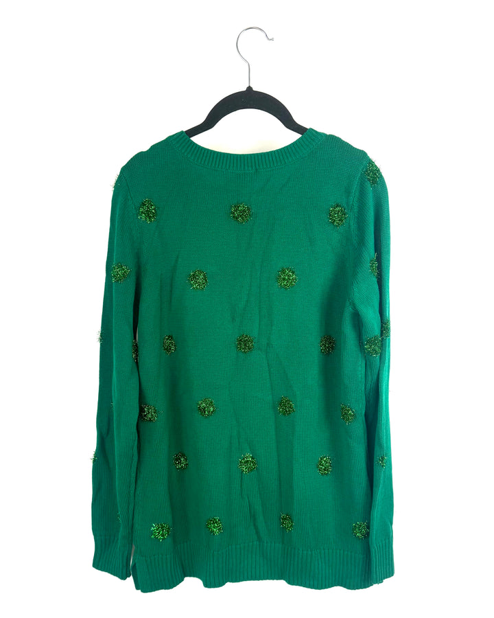 Green Tinsel  Sweater - Size 6/8