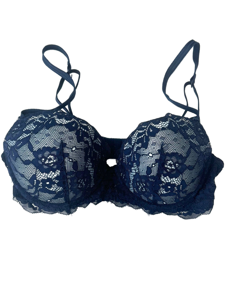 Shades of Blue Lace Push Up Bra - 34B