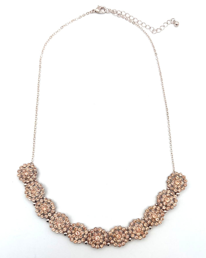 Blush Crystal Floral Statement Necklace