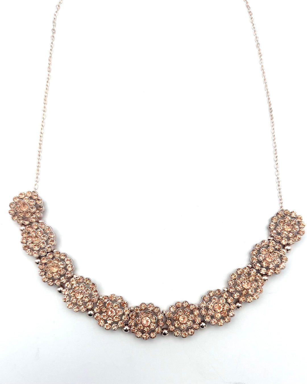Blush Crystal Floral Statement Necklace