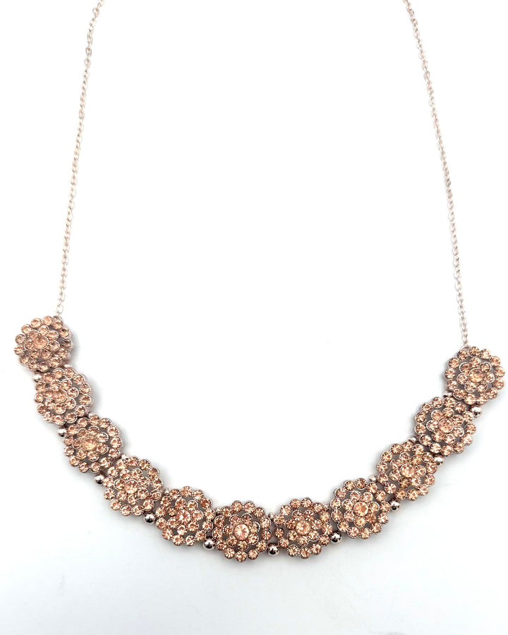 Blush Crystal Floral Statement Necklace