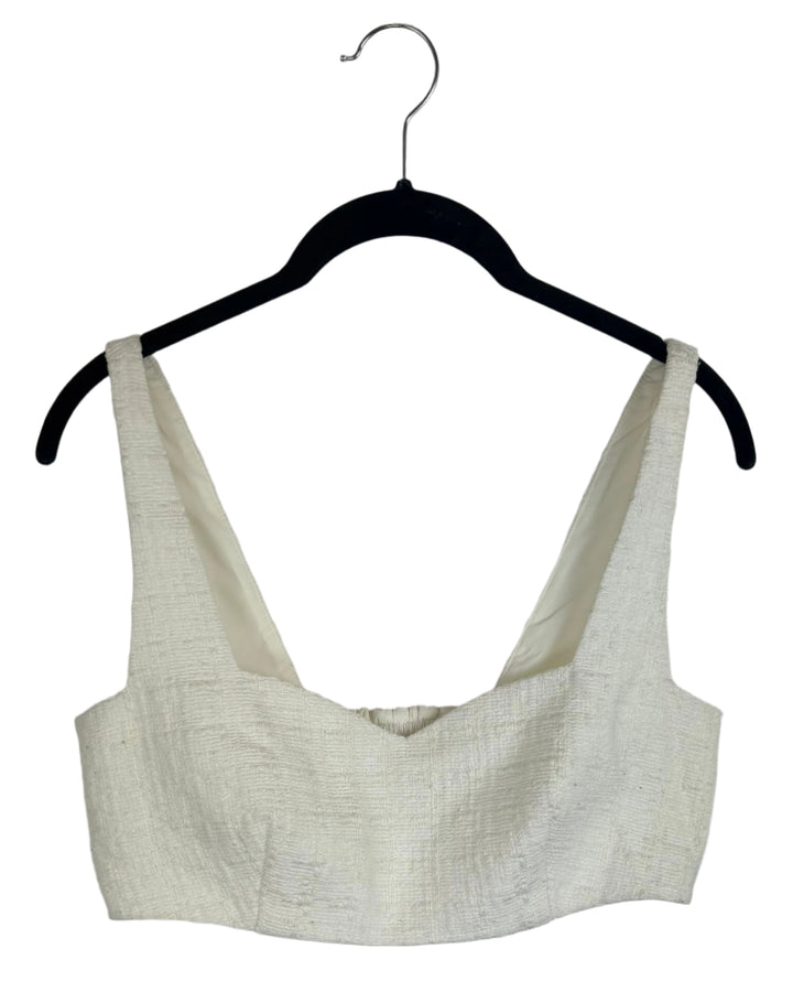 Ivory Tweed Crop Top - Size 4/6