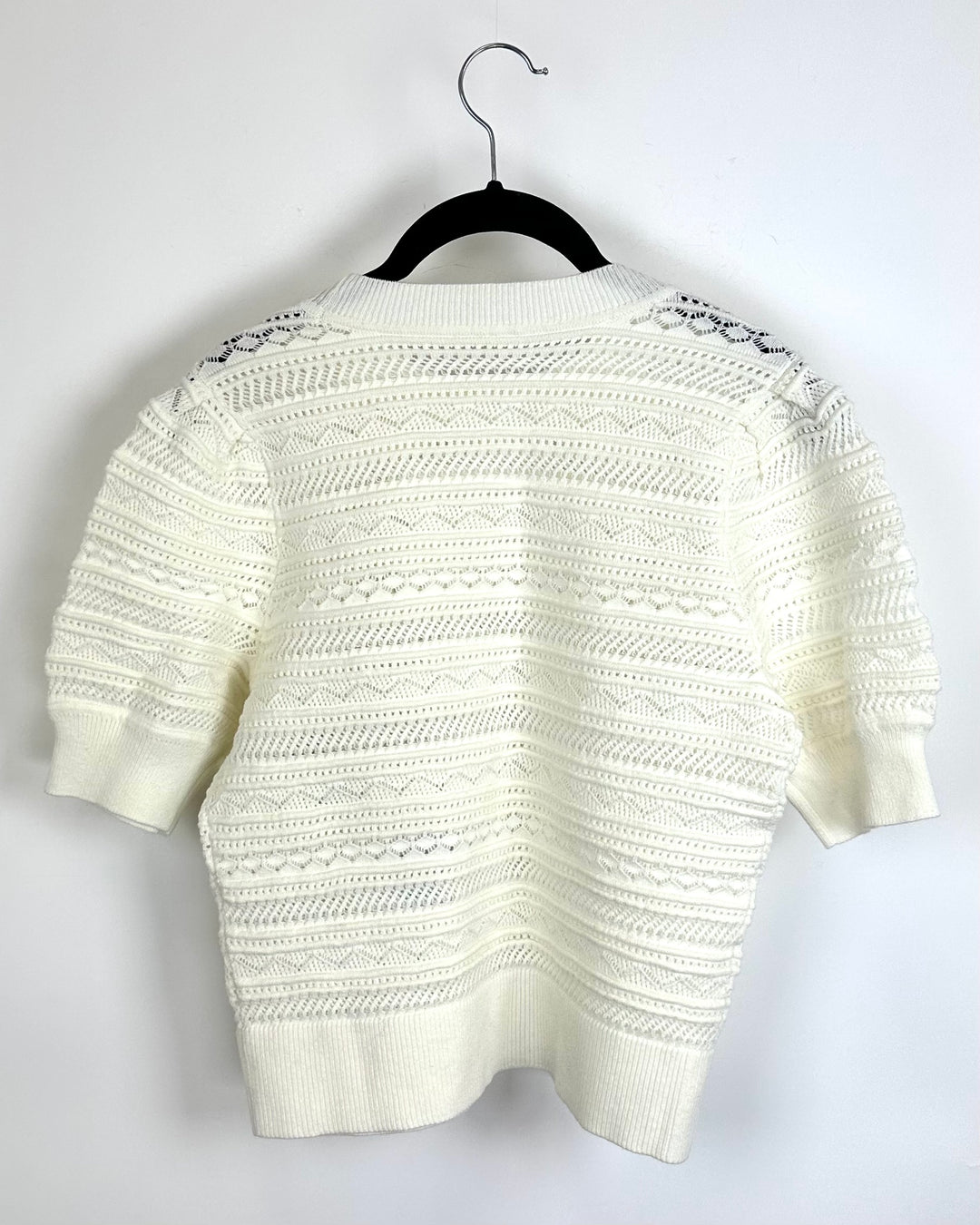 Ivory Short Sleeve Knit Top - Size 4/6