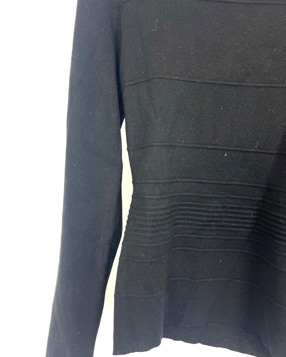 Black Striped Square Neck Top - Medium