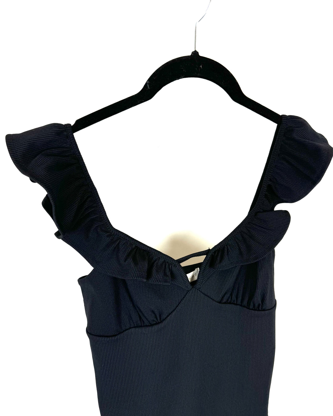 Black Ruffled Sleeveless BodySuit - Size 4/6