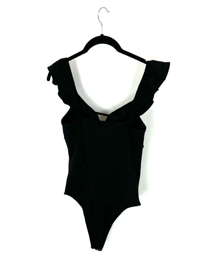 Black Ruffled Sleeveless BodySuit - Size 4/6