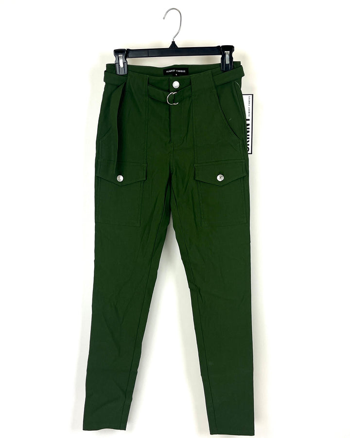 Green High Rise Skinny Bottoms - Small