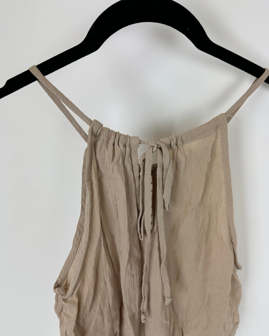 Beige Cutout High Neck Tank Top - Size 0/2
