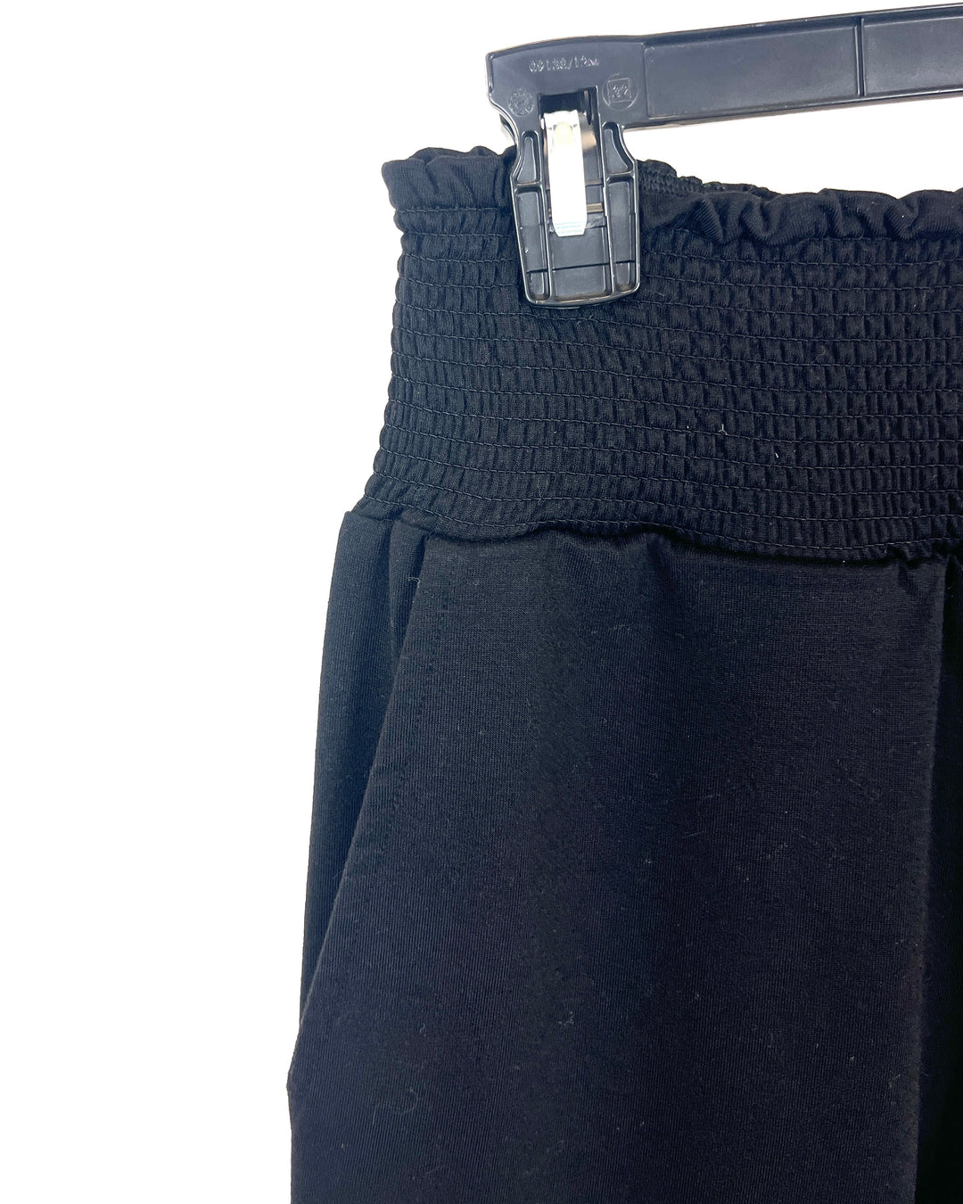 Black Smocked Waistband Joggers - Small