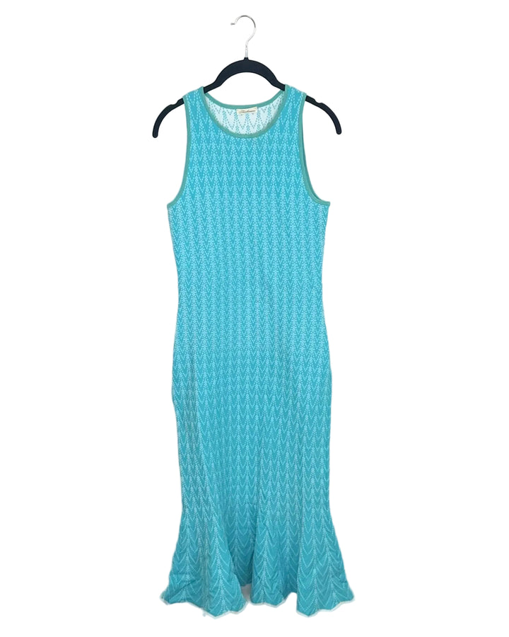 Aqua Knit Mermaid Midi Dress - Size 2/4