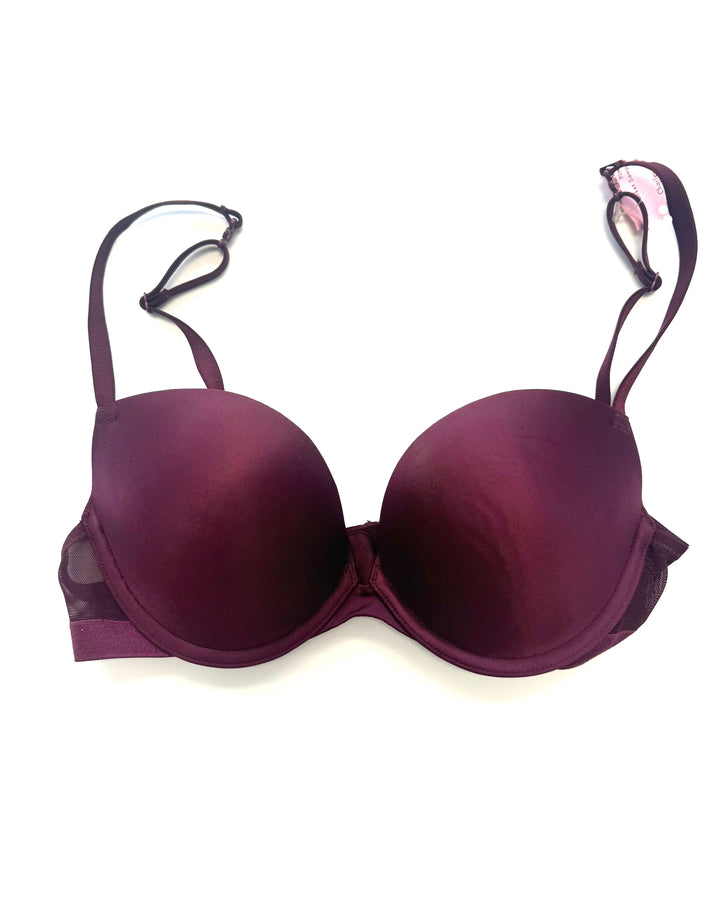 Burgundy Mesh Underwire Bra -  Size 34B