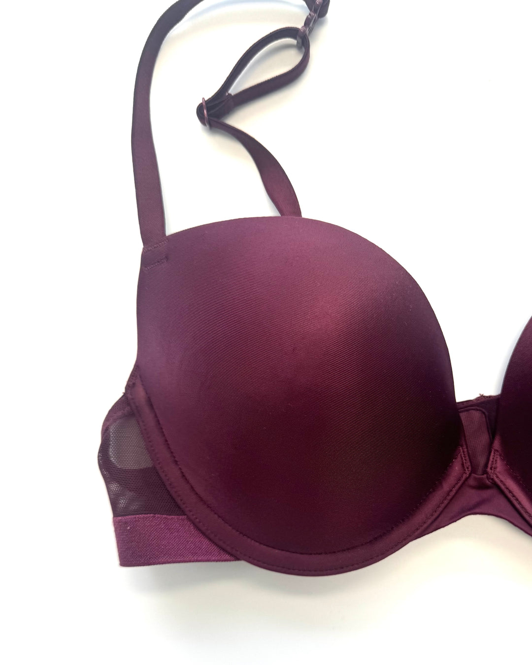 Burgundy Mesh Underwire Bra -  Size 34B