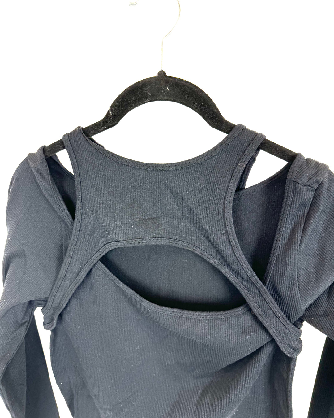 Black Cut Out Long Sleeve Top - Size 2/4
