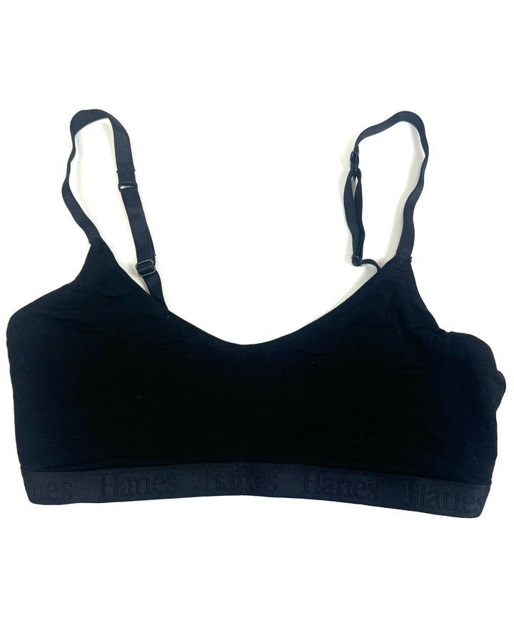 Black Scoop Neck Bralette- Size 2/4