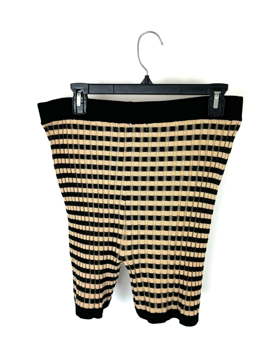 Beige and Black Knit Shorts - Size 10/12