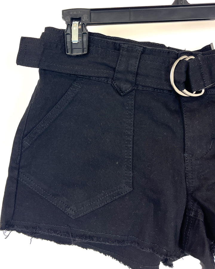 Black Shorts With Matching Belt - Size 0/2 , 2/4 and 4/6