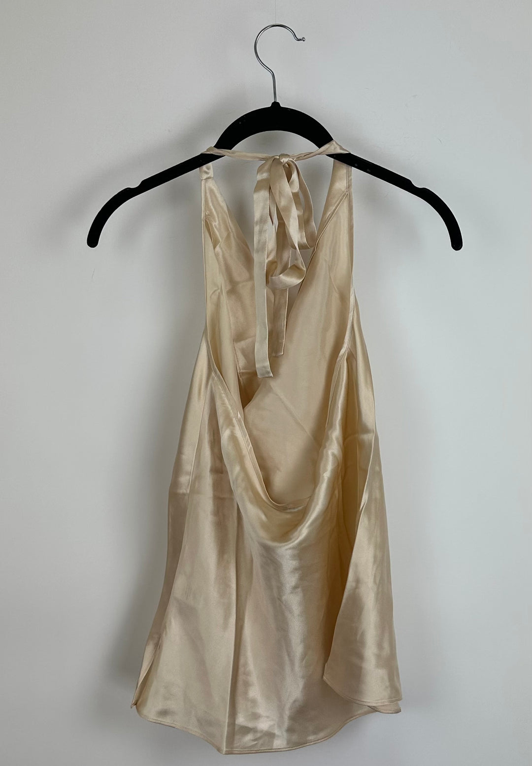 Cream Silk Halter Top - Size 0/2