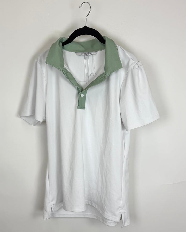 White Polo and Light Sage Athletic Top - Size 2/4 and 6/8