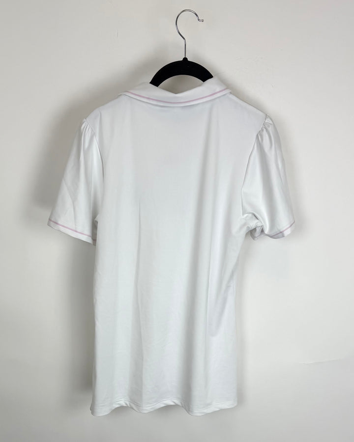 White and light Pink Athletic Top - Size 2/4 and 4/6