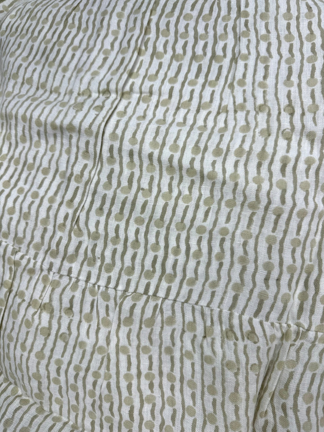 Gold And White Geo Print Long Linen Dress - Size 0/2, 4/6 and 12/14