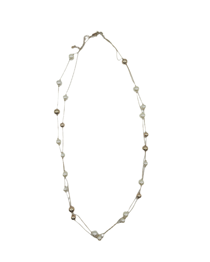 Gold Faux Pearl Necklace