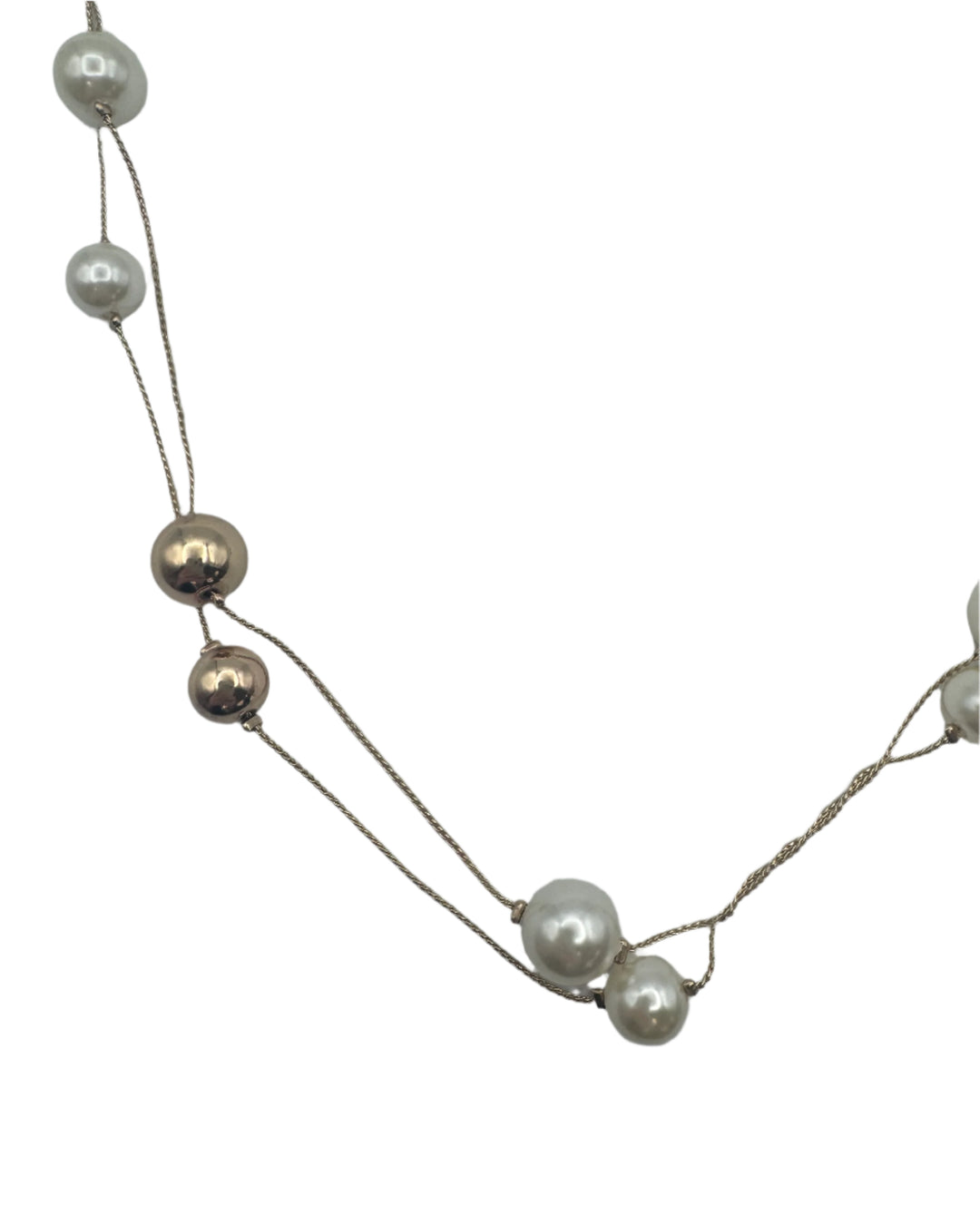 Gold Faux Pearl Necklace