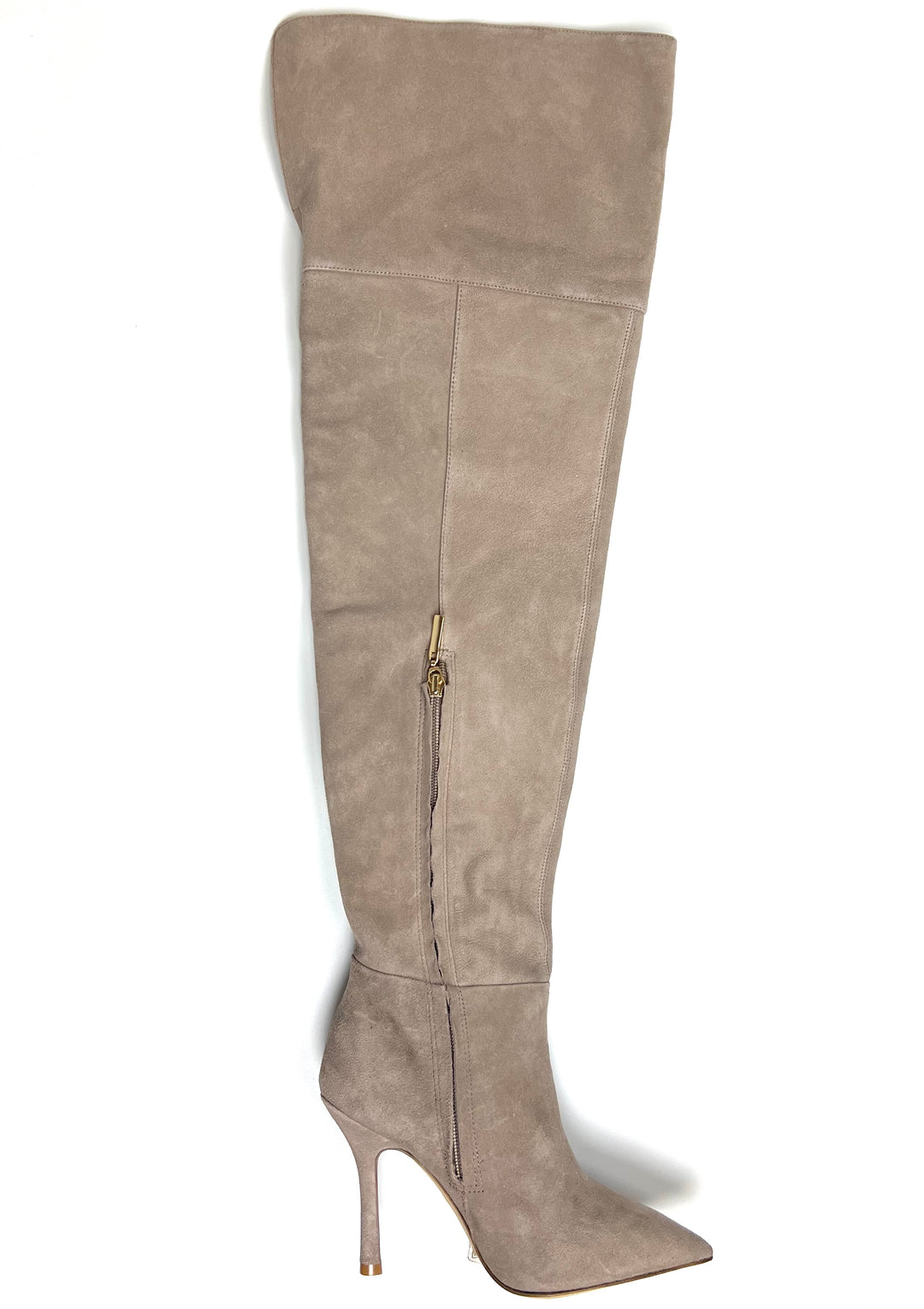 Grey Suede Thigh High Boots - Size 5