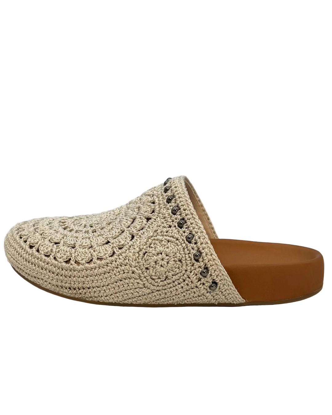 Ivory Crochet & Gold Clogs - Size 8 and 9