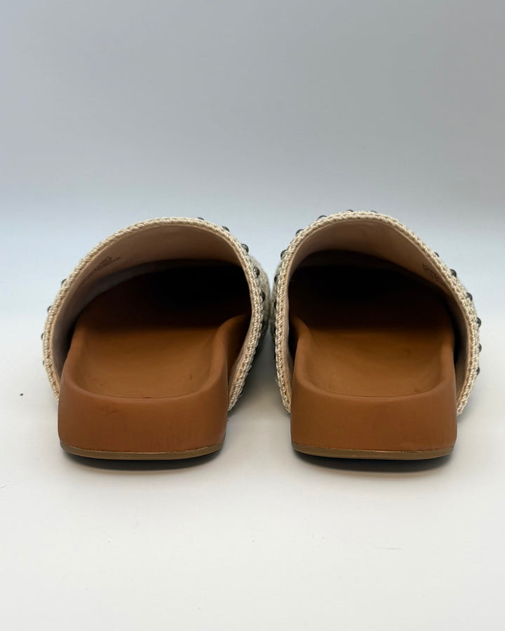 Ivory Crochet & Gold Clogs - Size 8 and 9