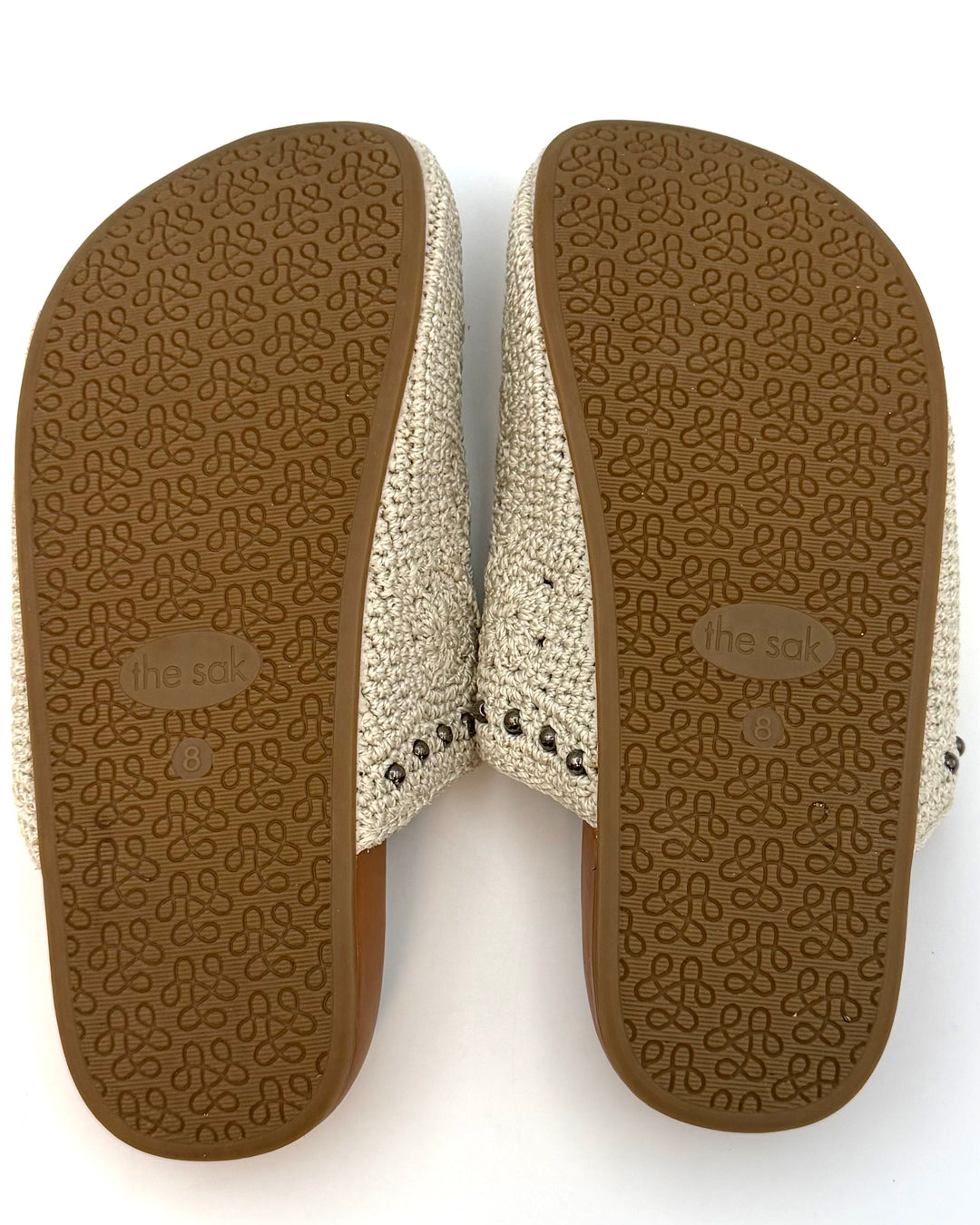Ivory Crochet & Gold Clogs - Size 8 and 9