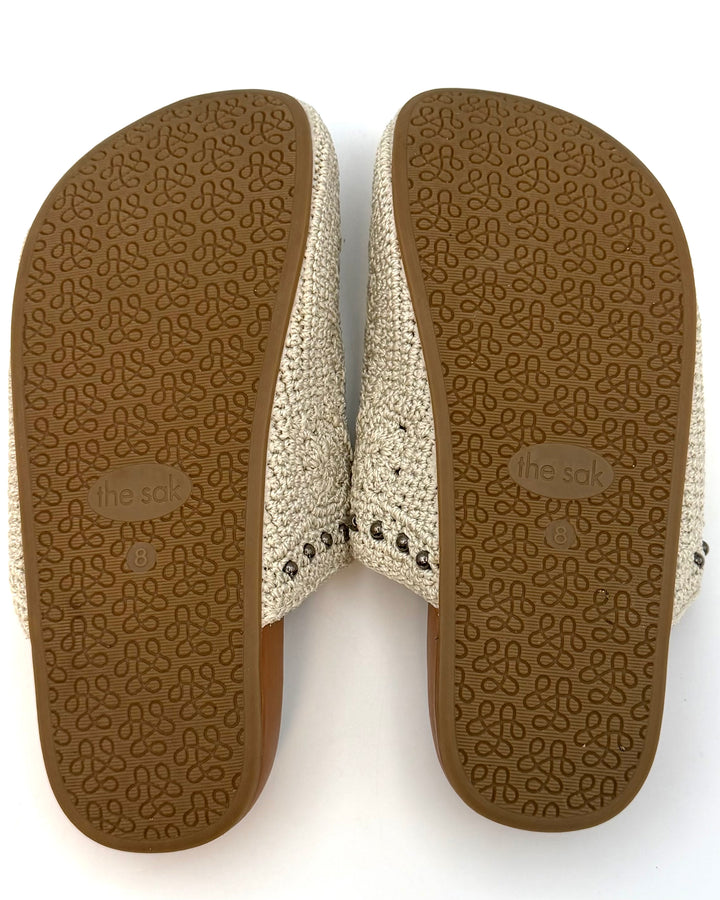 Ivory Crochet & Gold Clogs - Size 8 and 9