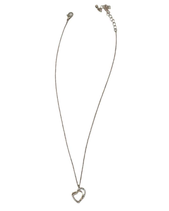 Silver And Gold Layered Heart Necklace