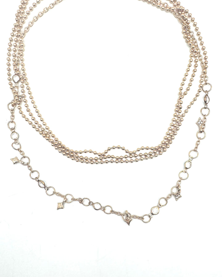Gold Beaded Layered Necklace