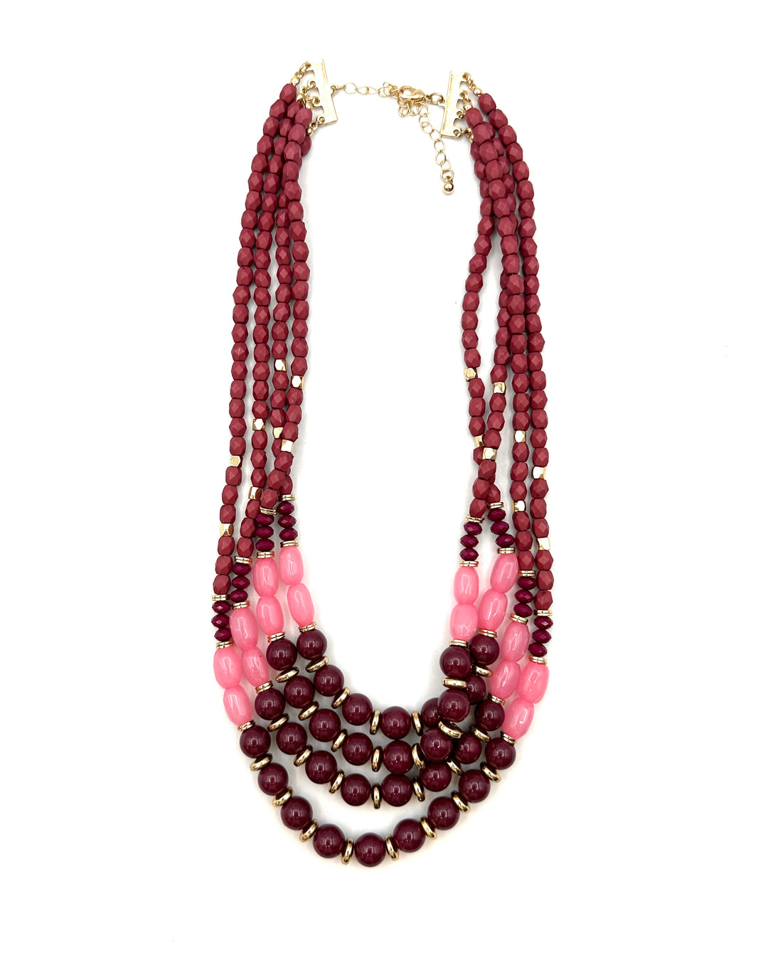 Magenta and Pink Beaded Necklace