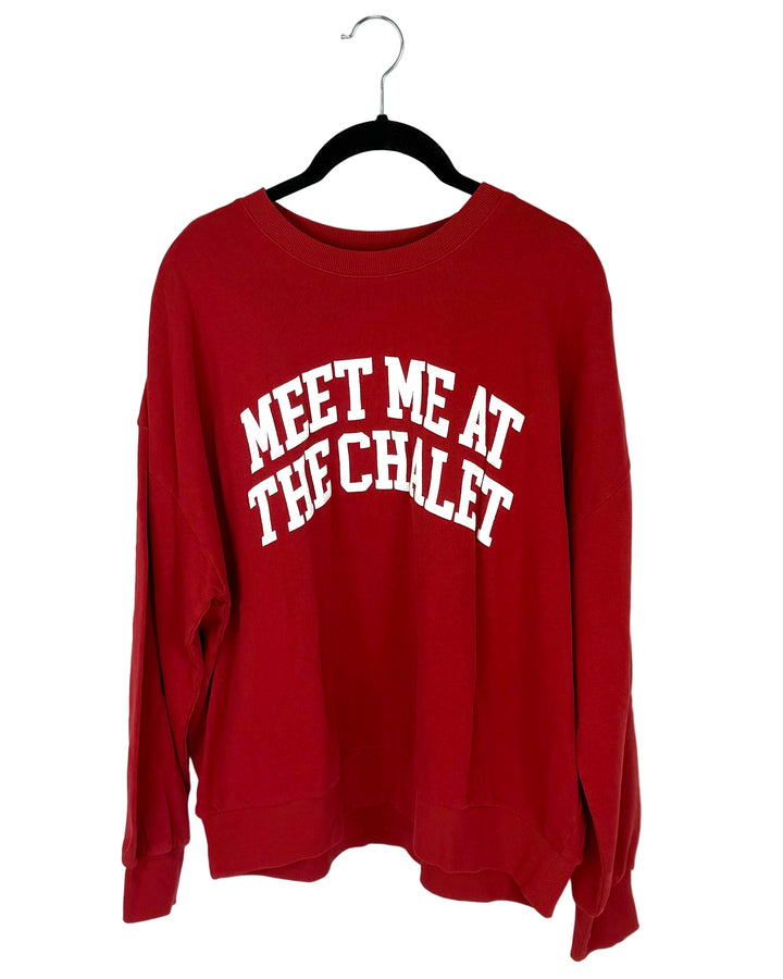 Red Meet Me At The Chalet Sweatshirt - Size 4/6