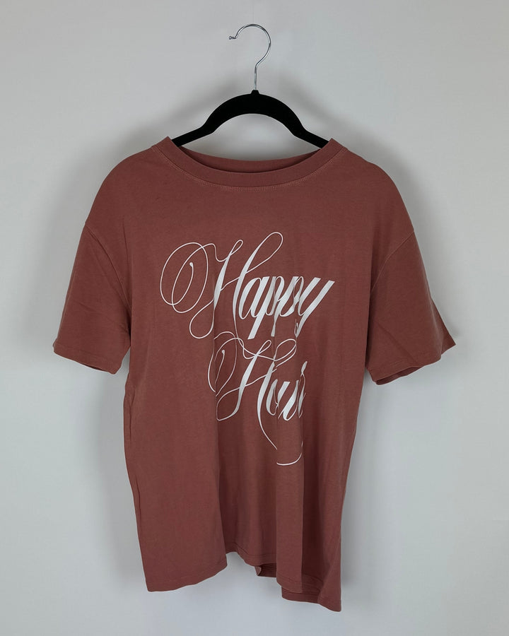 Vintage Wash Red Happy Hours T-Shirt - Size 4/6