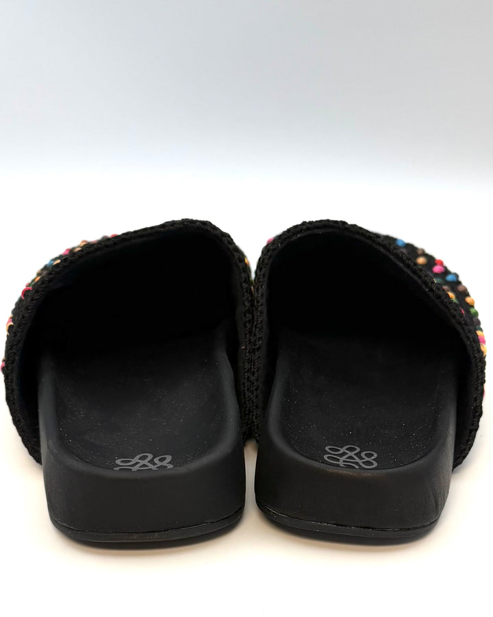 Black Crochet Colorful Bead Clogs - 7, 8, 9, 10 and 11