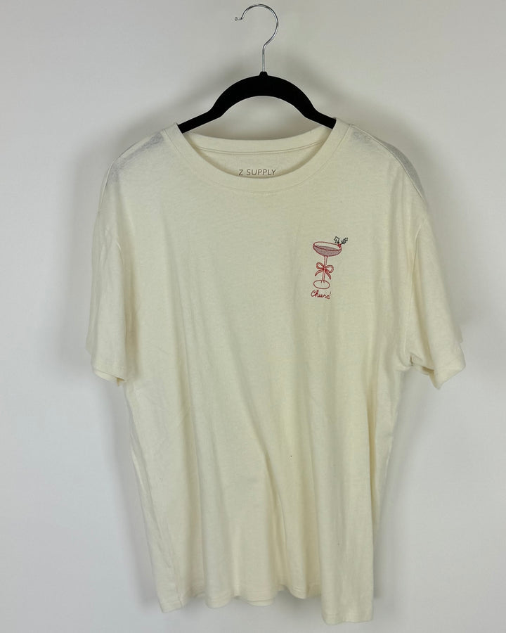 Cream Cheers T-Shirt - Size 4/6