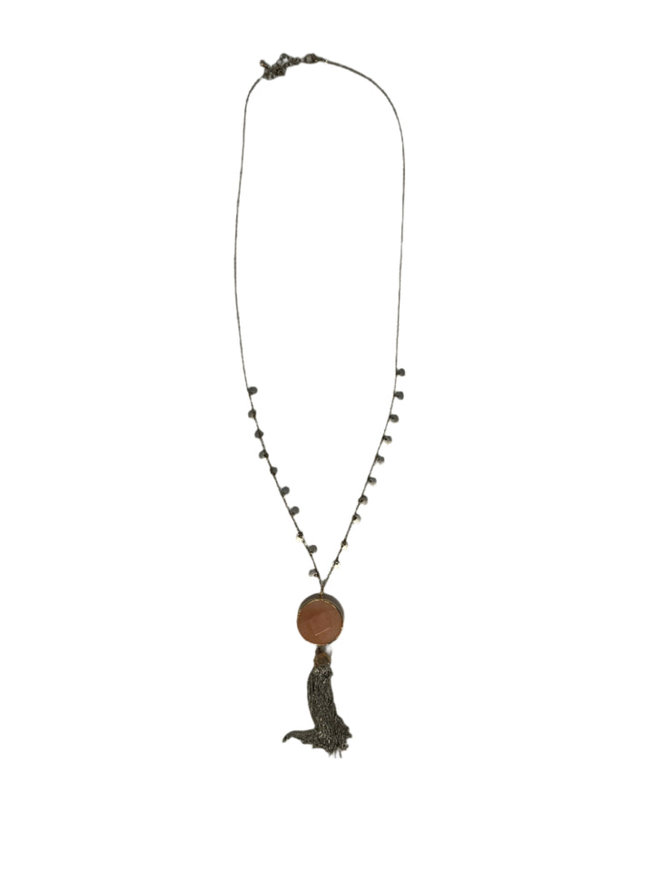 Gold Tassel And Gemstone Necklace
