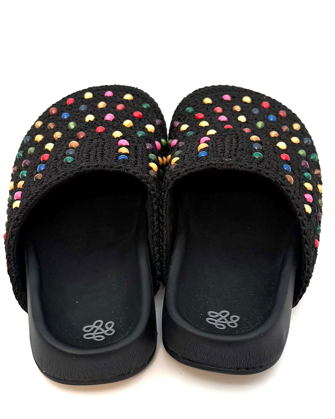 KIDS Black Crochet Colorful Bead Clogs - 1Y