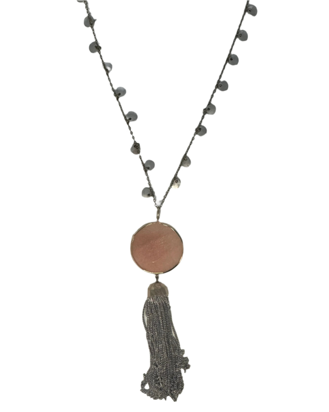 Gold Tassel And Gemstone Necklace