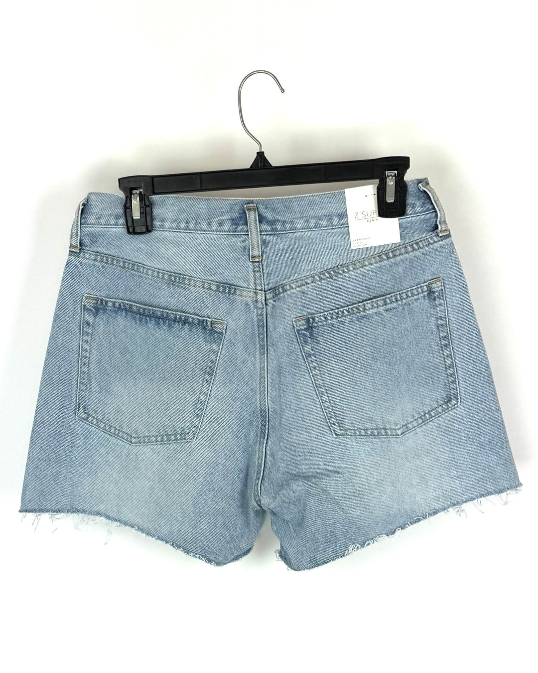 Medium Blue Wash High Rise Distressed Denim Shorts - Size 27