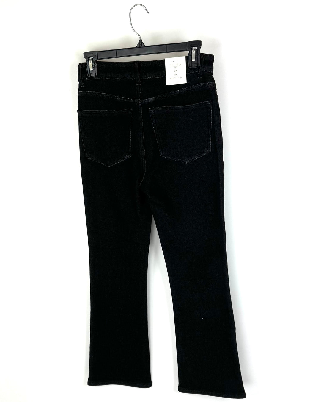 Black Denim Ankle Flare Jeans - Size 26 Waist